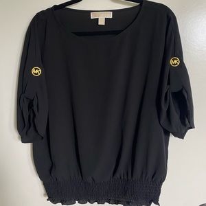 Michael Kors Black Blouse Gold Women Size L